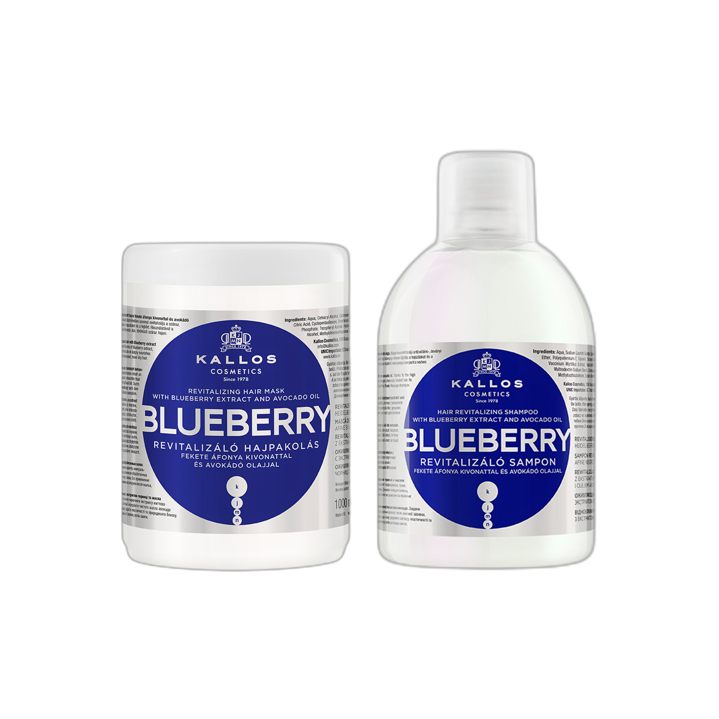 KALLOS - Set BLUEBERRY Mask+Shampoo 1000ml