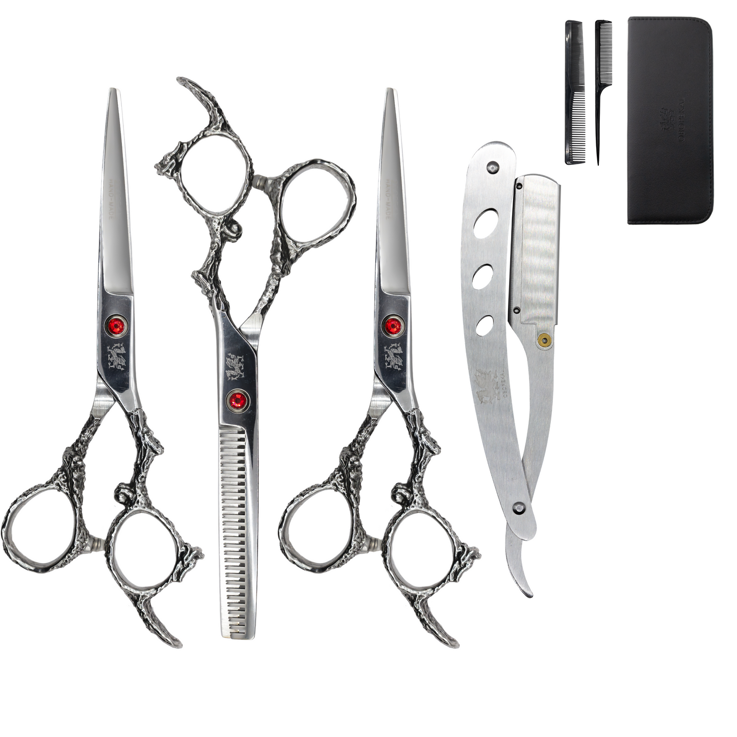 Set de 3 Tijeras + Porta Navaja + Peineta