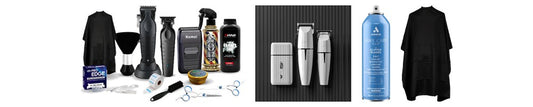 Kit completo de barbero: combo de máquinas, set JRL, Cool Care y capa negra