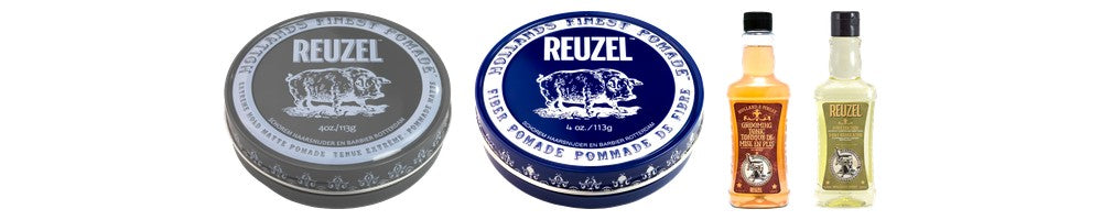 Línea Reuzel: pomadas Extreme Hold Matte, Fiber, Grooming Tonic y 3 en 1