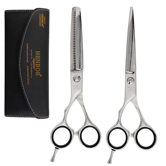 Set de Tijeras Zurdo HENBOR 815s Silver 6''
