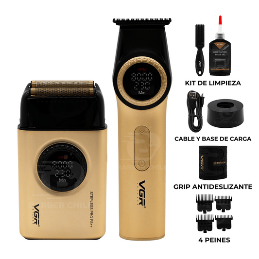 Set VGR Trimmer V977 + Shaver V377 Gold