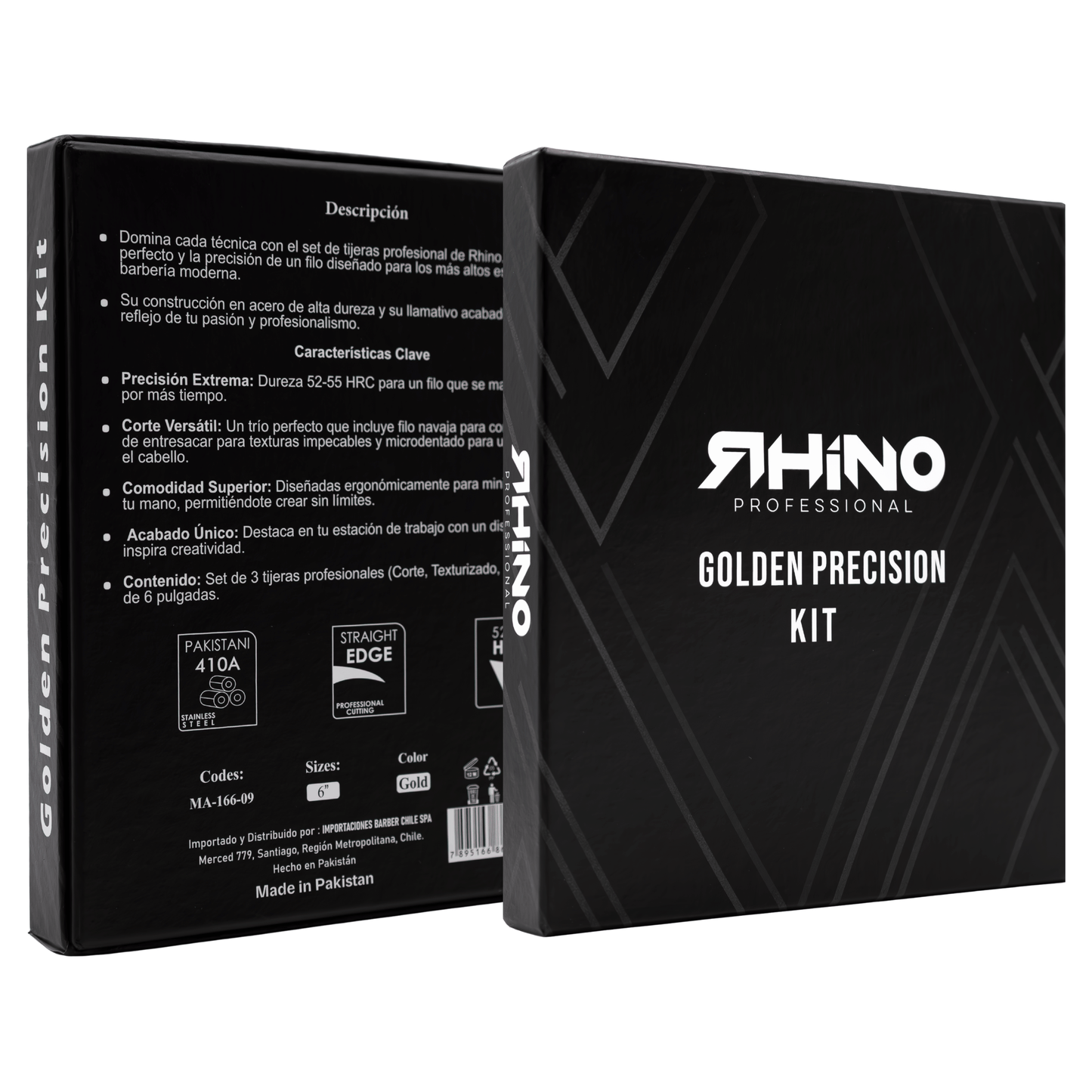 Set de 3 Tijeras Gold Rhino - Filo Navaja, Microdentada y Esculpidora