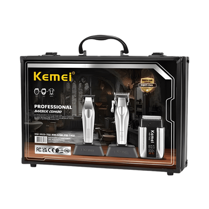Combo Kemei s3 Clipper + Trimmer + Shaver + Maleta