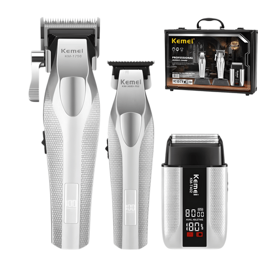 Combo Kemei s3 Clipper + Trimmer + Shaver + Maleta
