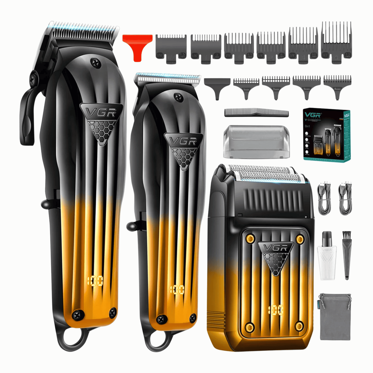 VGR Barber Combo V644 Clipper + Trimmer + Shaver