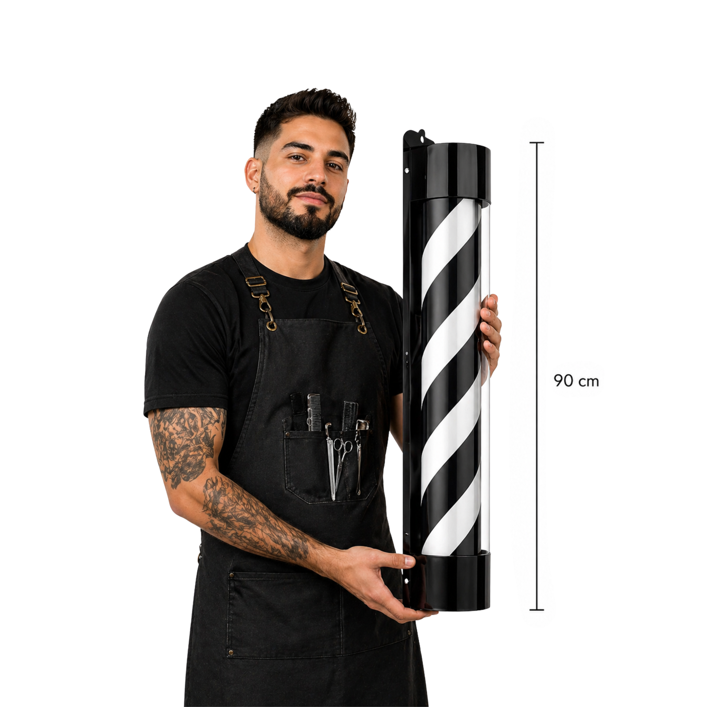 Pole Barber Led Black and White 90cm