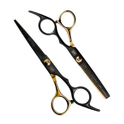 Par de Tijeras Black y Deep Gold 6 pulgadas