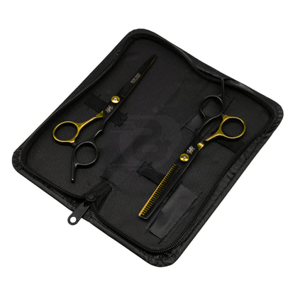 Par de Tijeras Black y Deep Gold 6 pulgadas