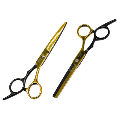 Par de Tijeras Black y Deep Gold 6 pulgadas
