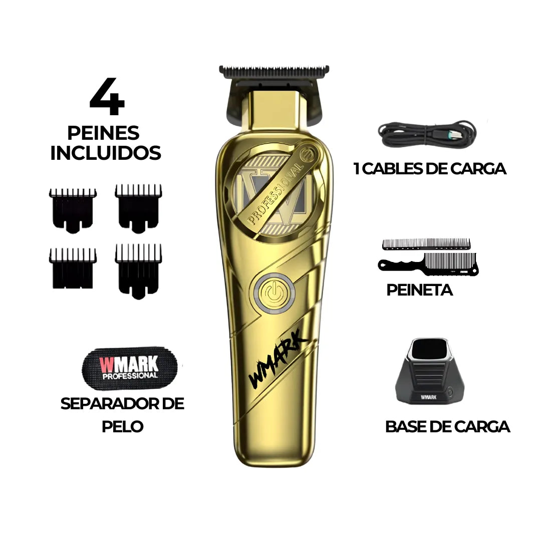 Kit Cortadora De Pelo + Trimmer Wmark NG-8613 Gold