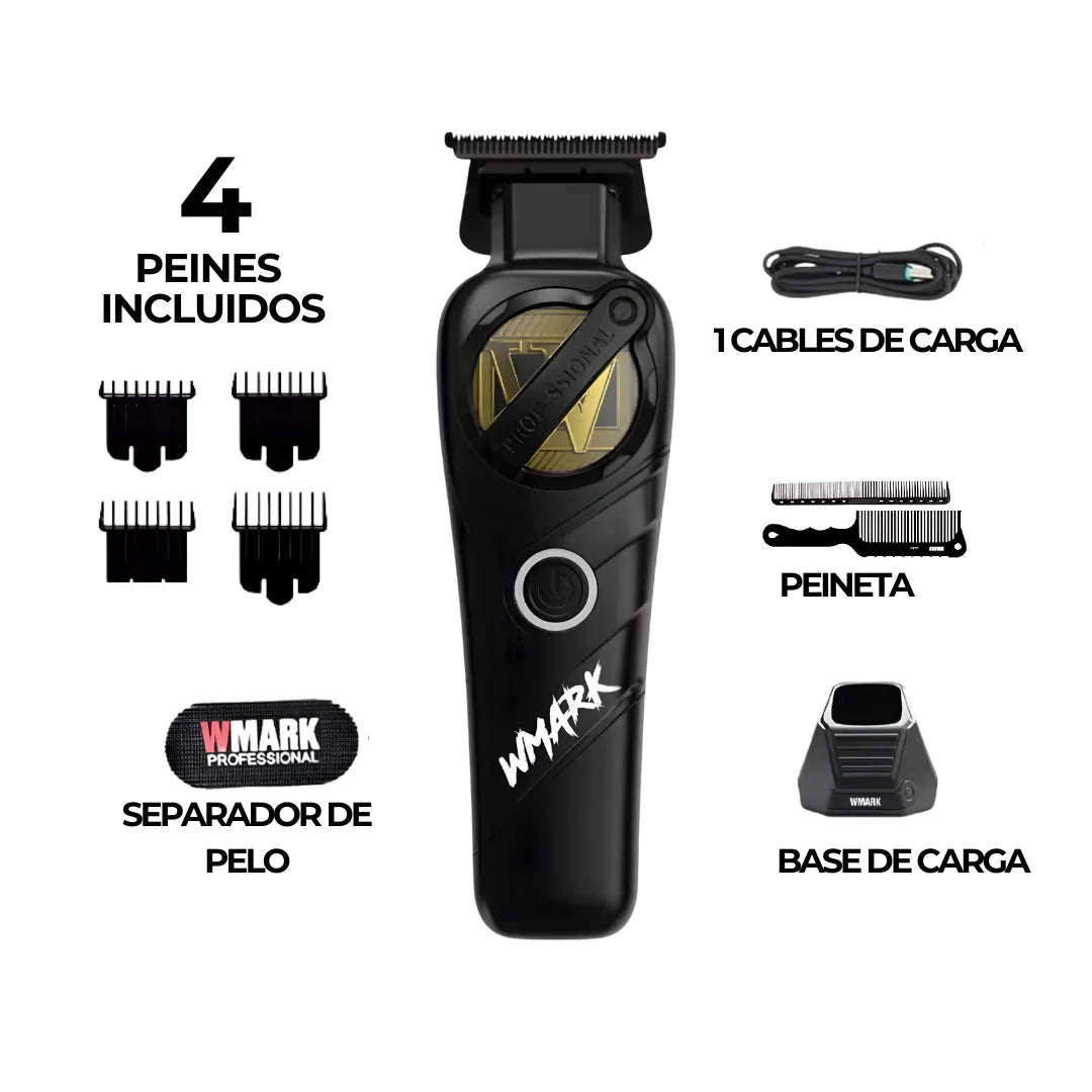 Kit Cortadora De Pelo + Trimmer Wmark NG-8613 Negro