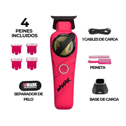 Kit Cortadora De Pelo + Trimmer Wmark NG-8613 Rosado