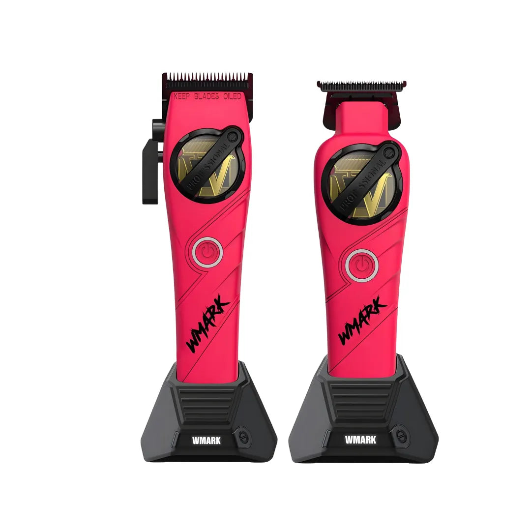 Kit Cortadora De Pelo + Trimmer Wmark NG-8613 Rosado