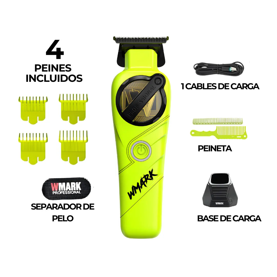 Kit Cortadora De Pelo + Trimmer Wmark NG-8613 Verde