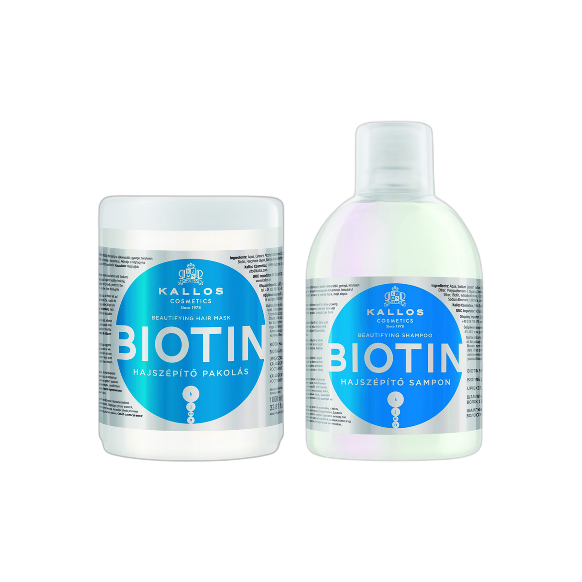 KALLOS - Set BIOTIN Mask+Shampoo 1000ml