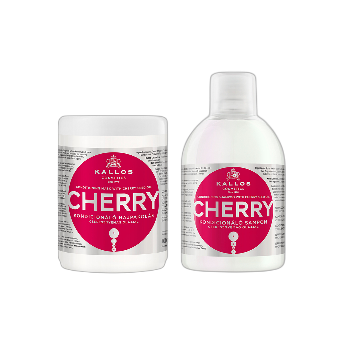 KALLOS - Set CHERRY Mask+Shampoo 1000ml
