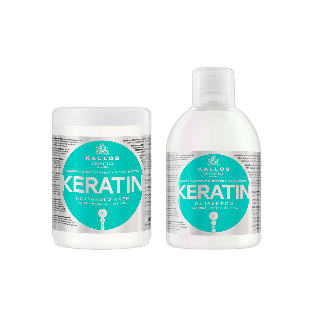 KALLOS - Set KERATIN Mask+Shampoo 1000ml