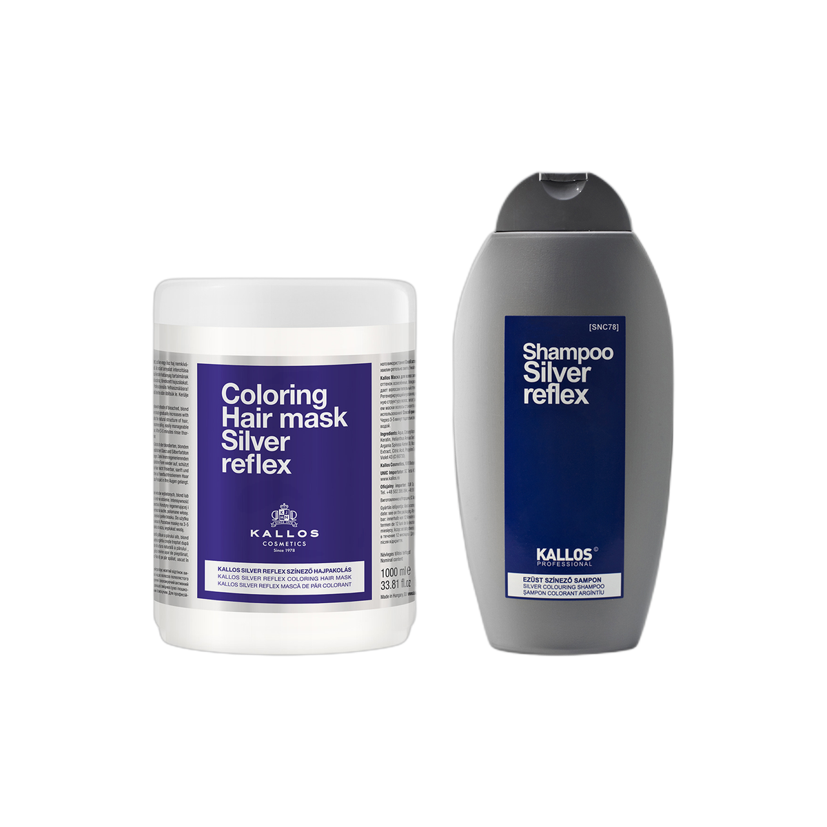 KALLOS - Set SILVER Mask 1000ml+Shampoo 350ml