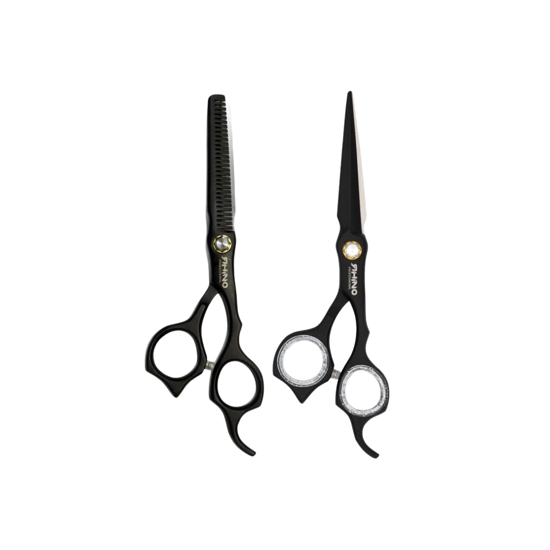 Set de 2 Tijeras Rhino Black Diomand – Filo Navaja y Esculpidora
