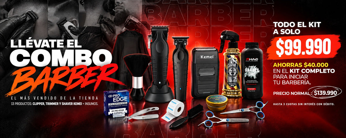 Combo Barber: los 13 productos del kit para iniciar tu barbería a $99.990