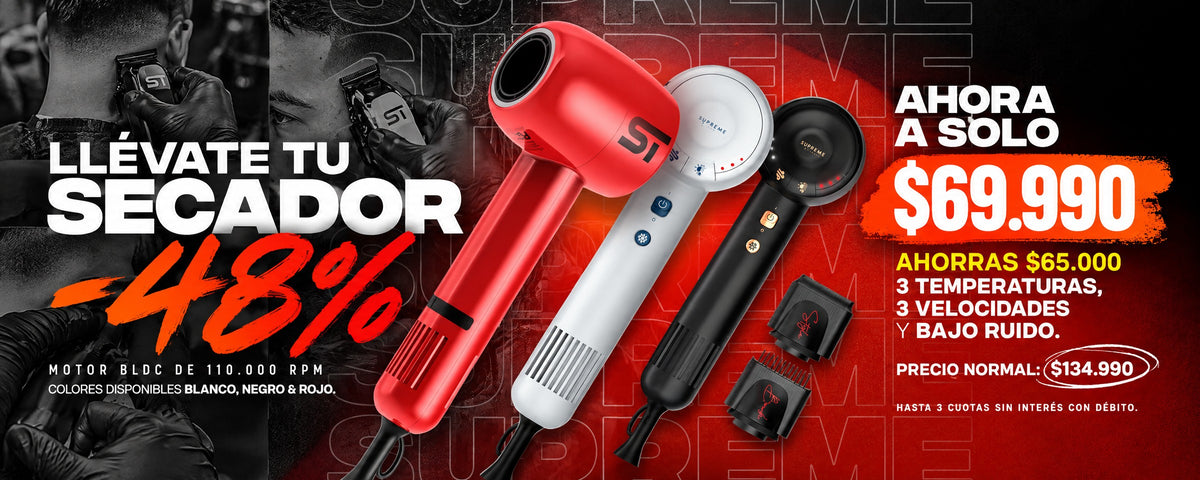 Secador Supreme Trimmer 110.000 RPM a $69.990, 48% de descuento