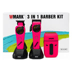 Combo WMARK NG-1613 3 en 1 Barber Kit Rosado con su caja