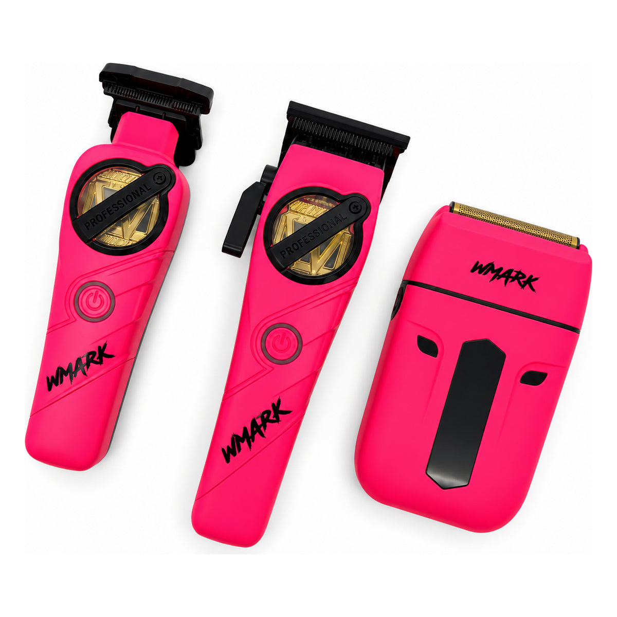 Combo WMARK NG-1613 3 en 1 Barber Kit Rosado: clipper, trimmer y shaver
